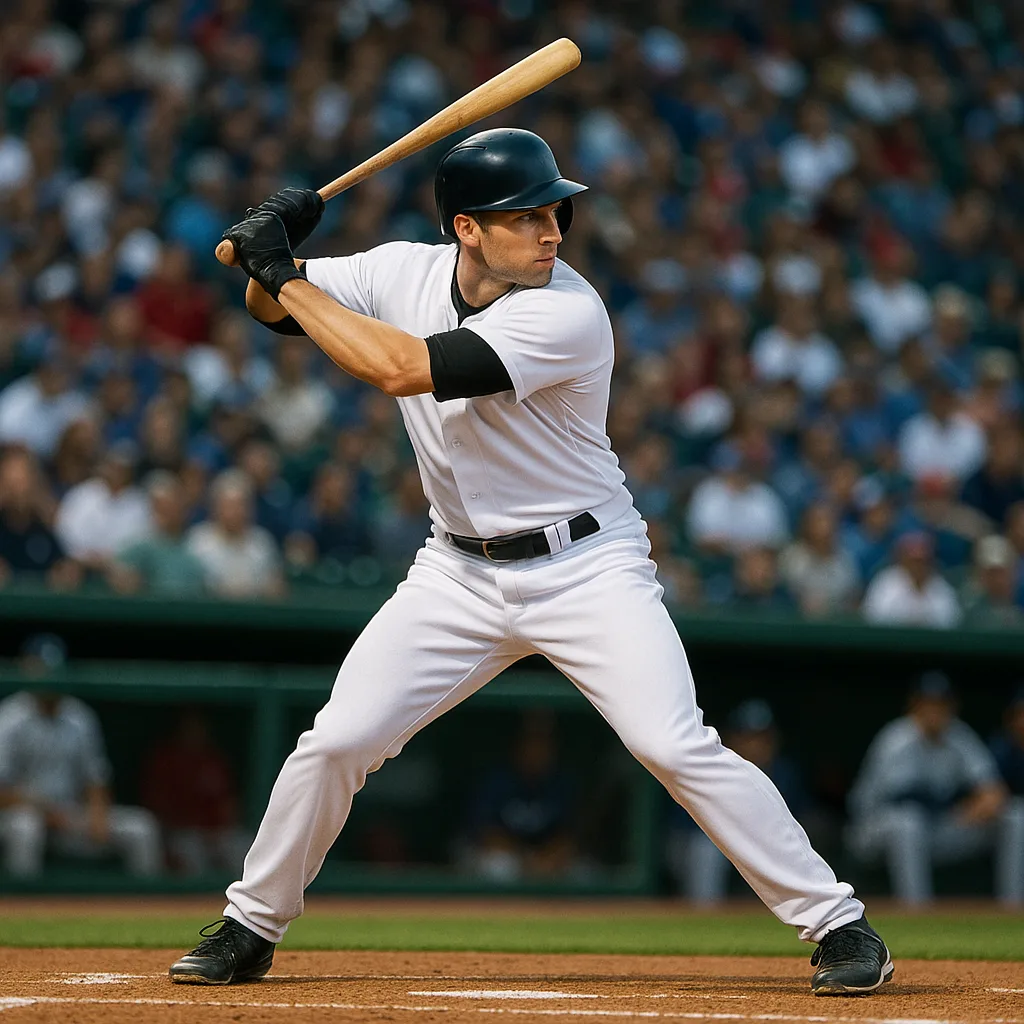 Baseball Player in a White Uniform Prepares