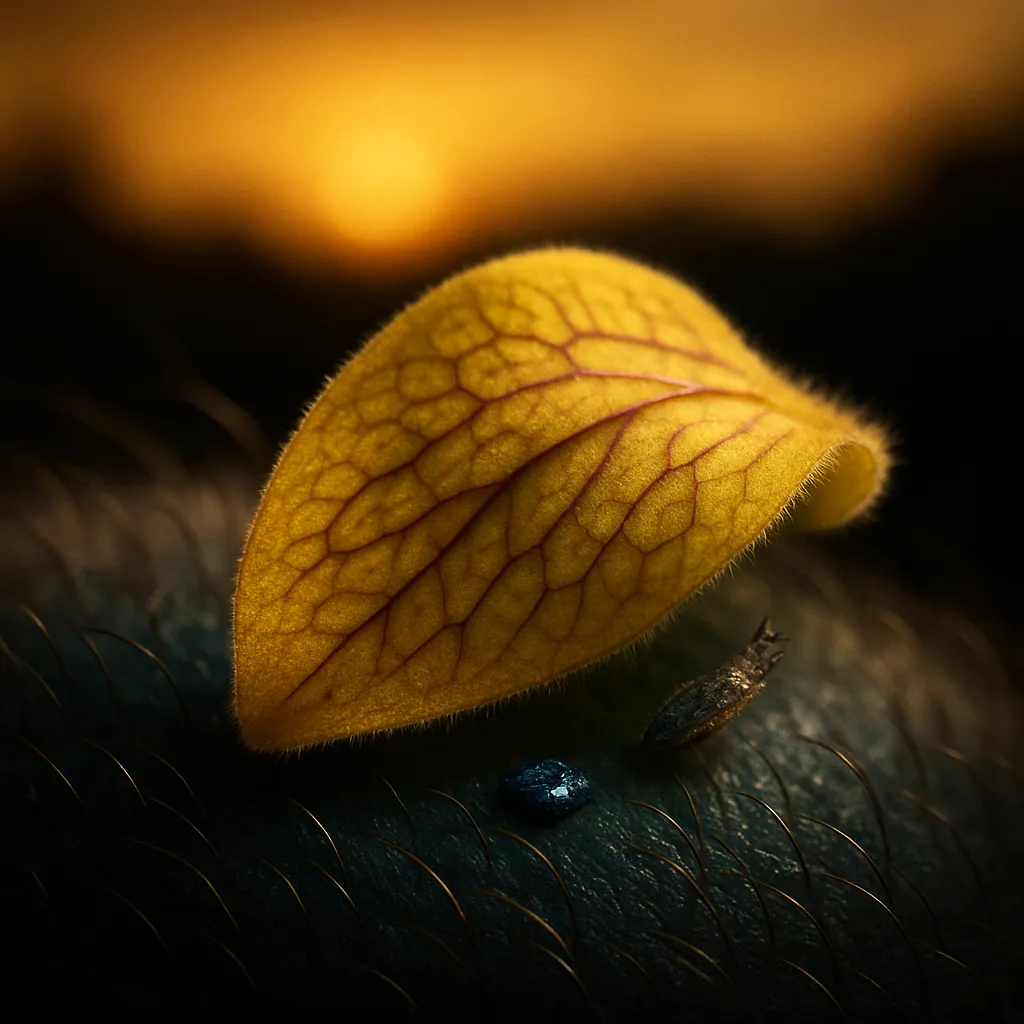Minuscule Segment of a Yellow Lady's Slipper Petal—its Glandular Hairy