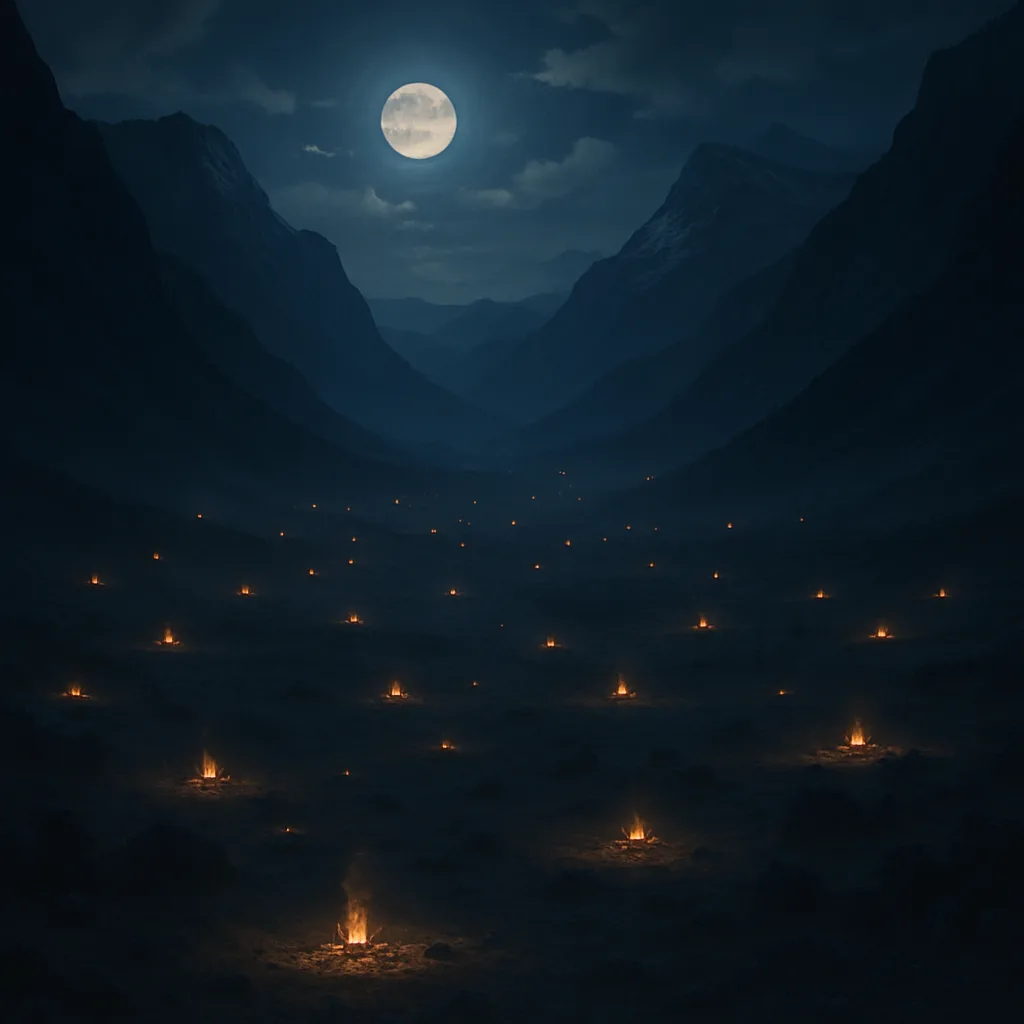 Many Distant Campfires Dot a Vast