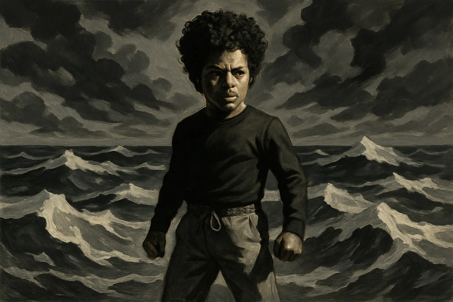 Diminutive Artist with a Legendary Performer's Defiant Stance