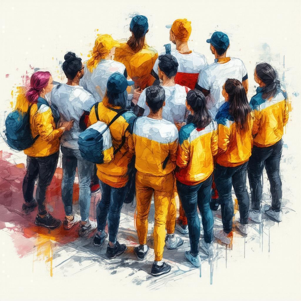 Isometric Team Illustration With Painterly Brushstrokes