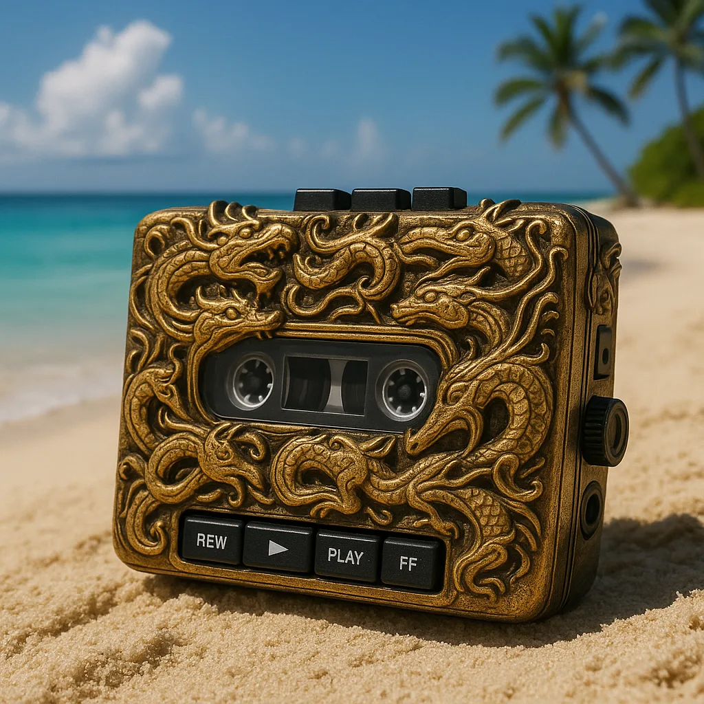 Tape Player Adorned with Intertwined Zoomorphic Animals