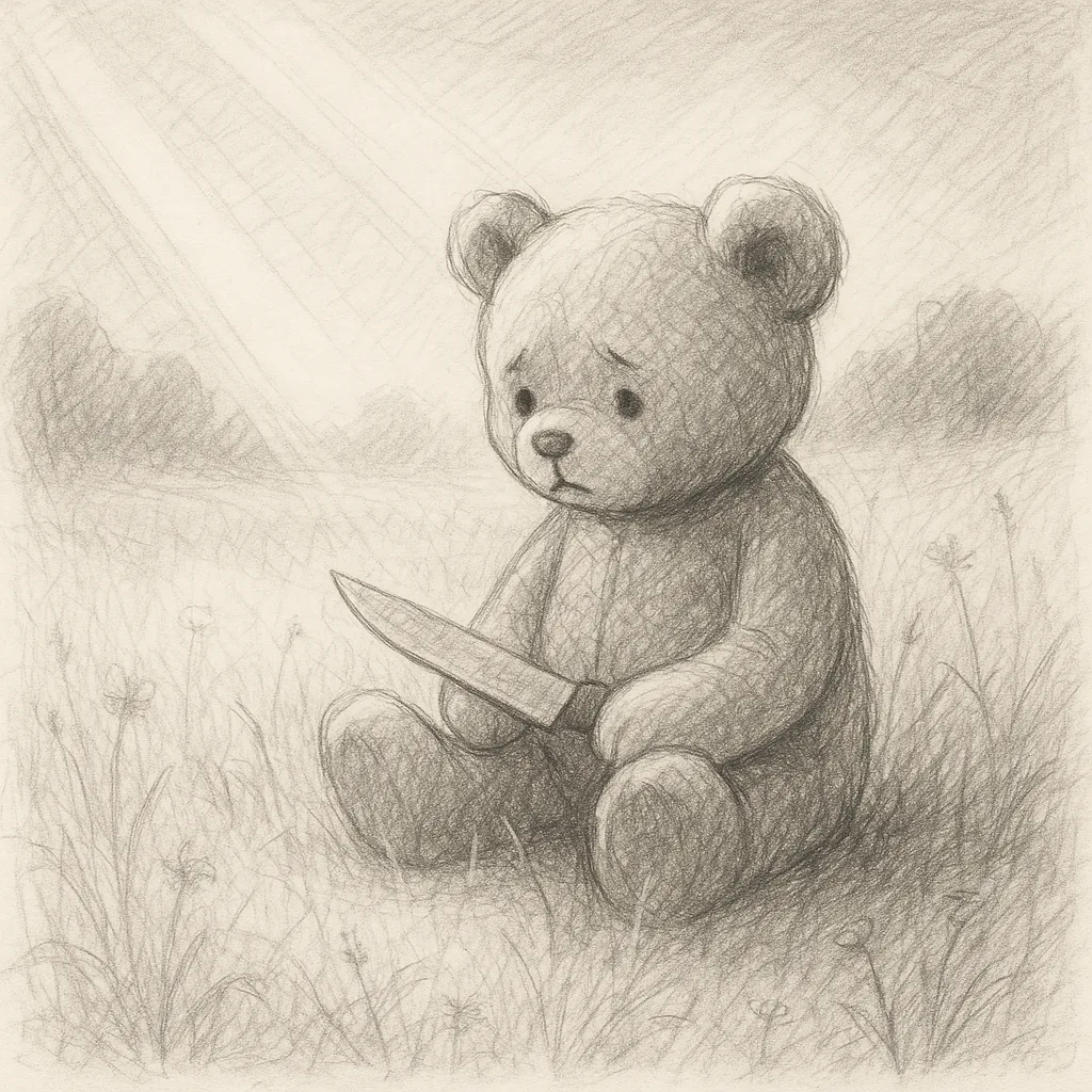 Drawing of a Lone Teddy Bear