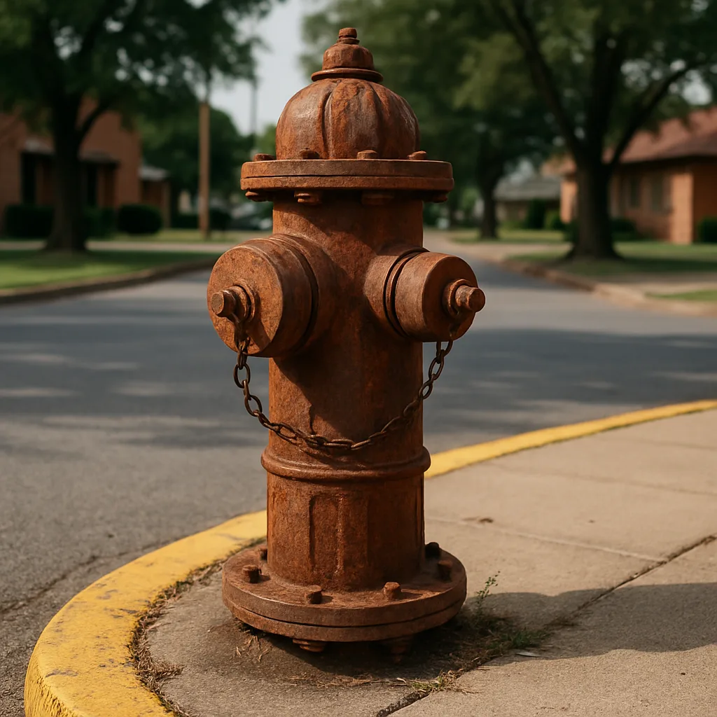 Rusty Fire Hydrant Stands