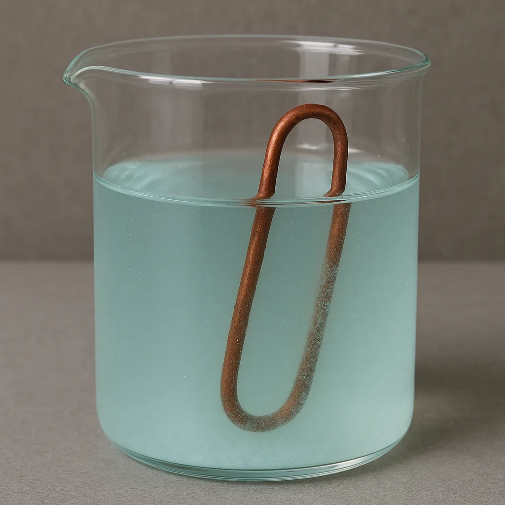 Describe a Copper Wire Submerged in a Container