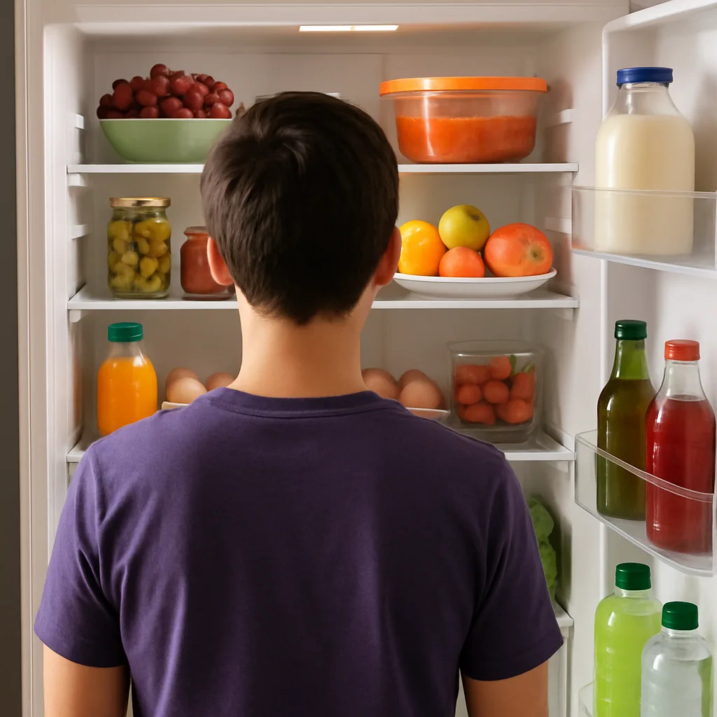 Person Wearing a Purple Shirt Is Standing in Front