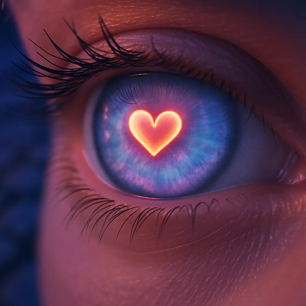 Heart-shaped Lips Brilliantly Reflect Within a Glowing Pastel Eye