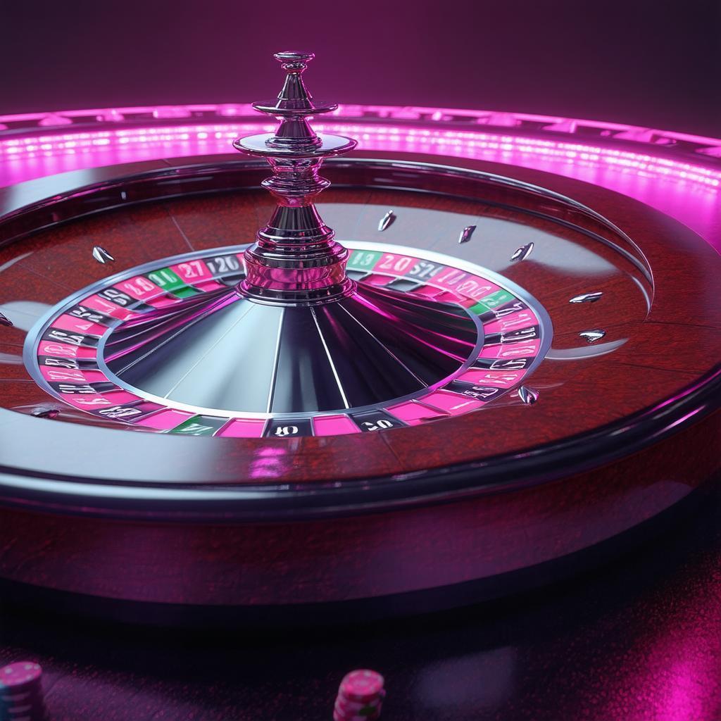 Magenta Roulette Wheel in Dramatic Chiaroscuro