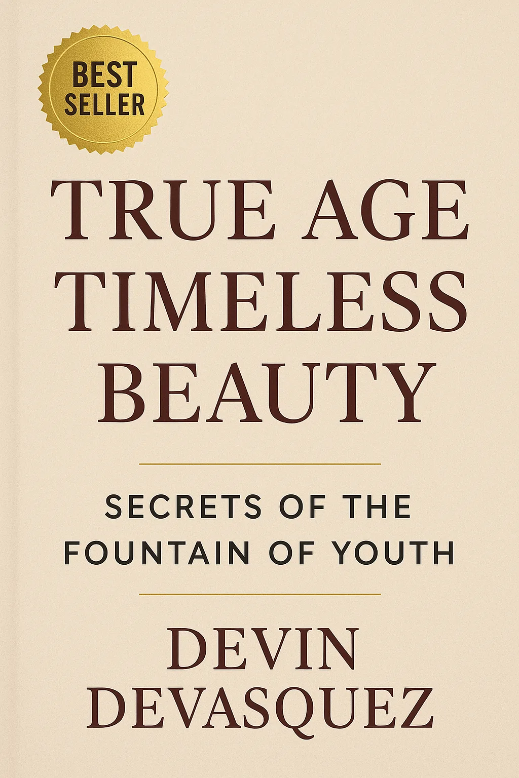Book Cover Featuring the Title "True Age Timeless Beauty," Subtitle