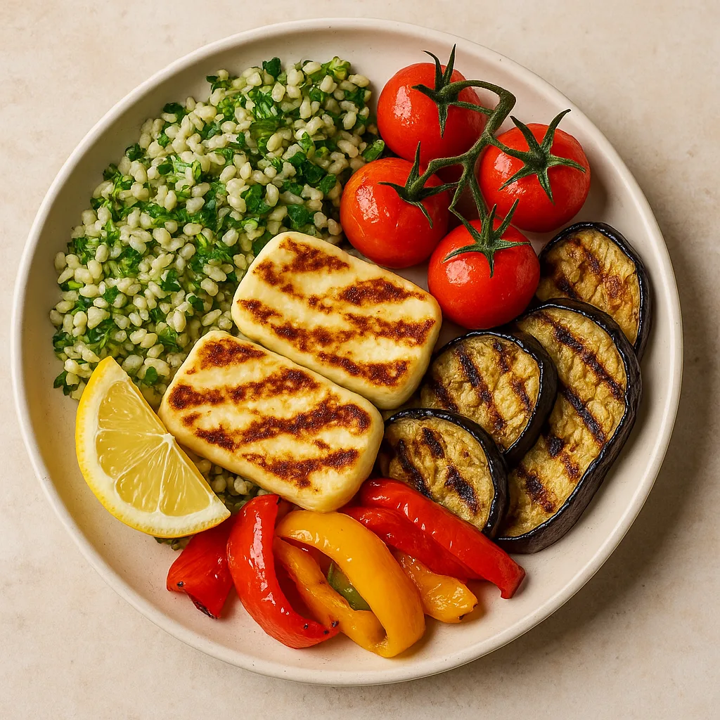 Plate Featuring Grilled Halloumi