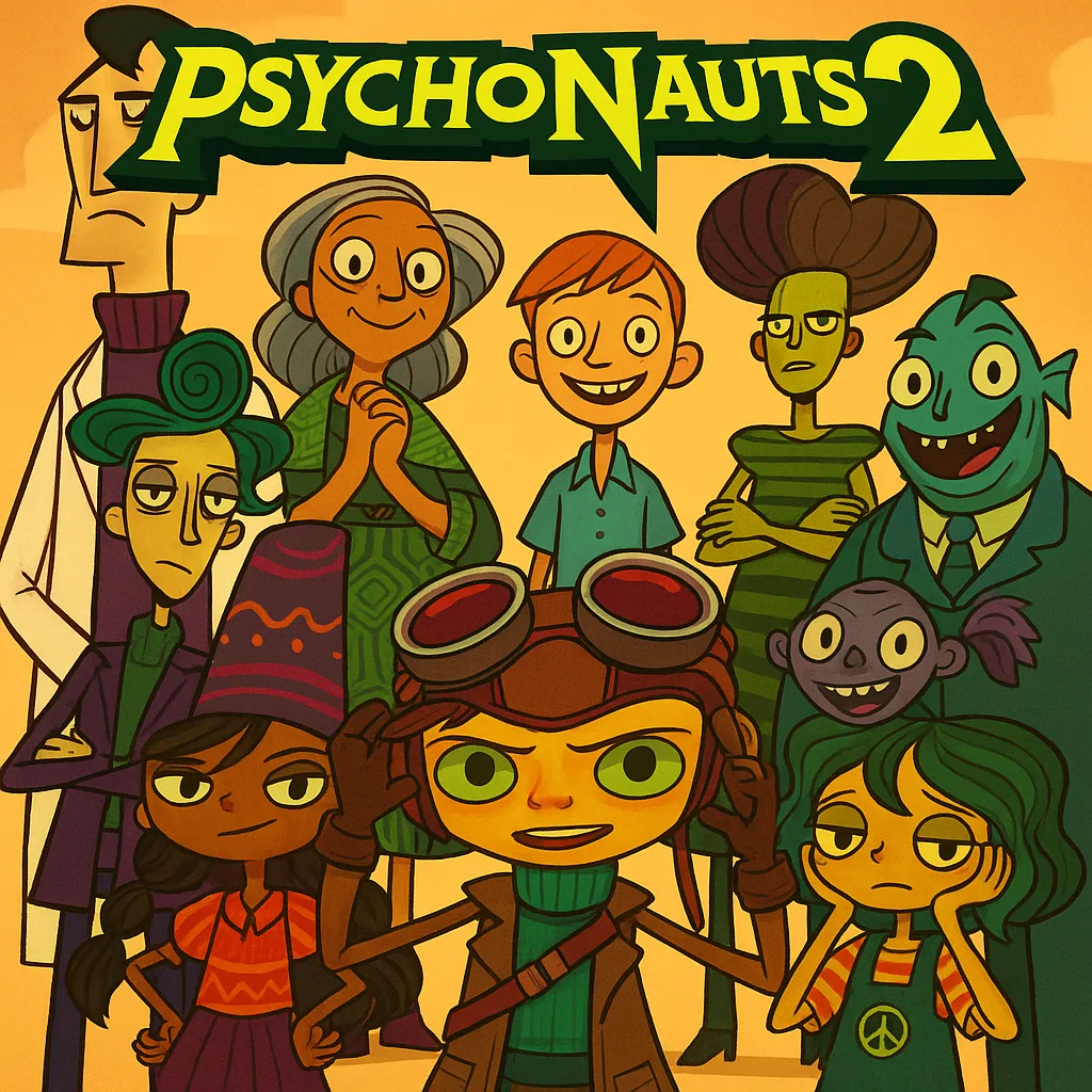 Cartoon-styled Group of Diverse Characters Posing Together