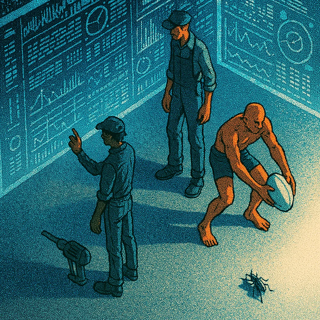 Three Diminutive Figures Are Dwarfed by Vast