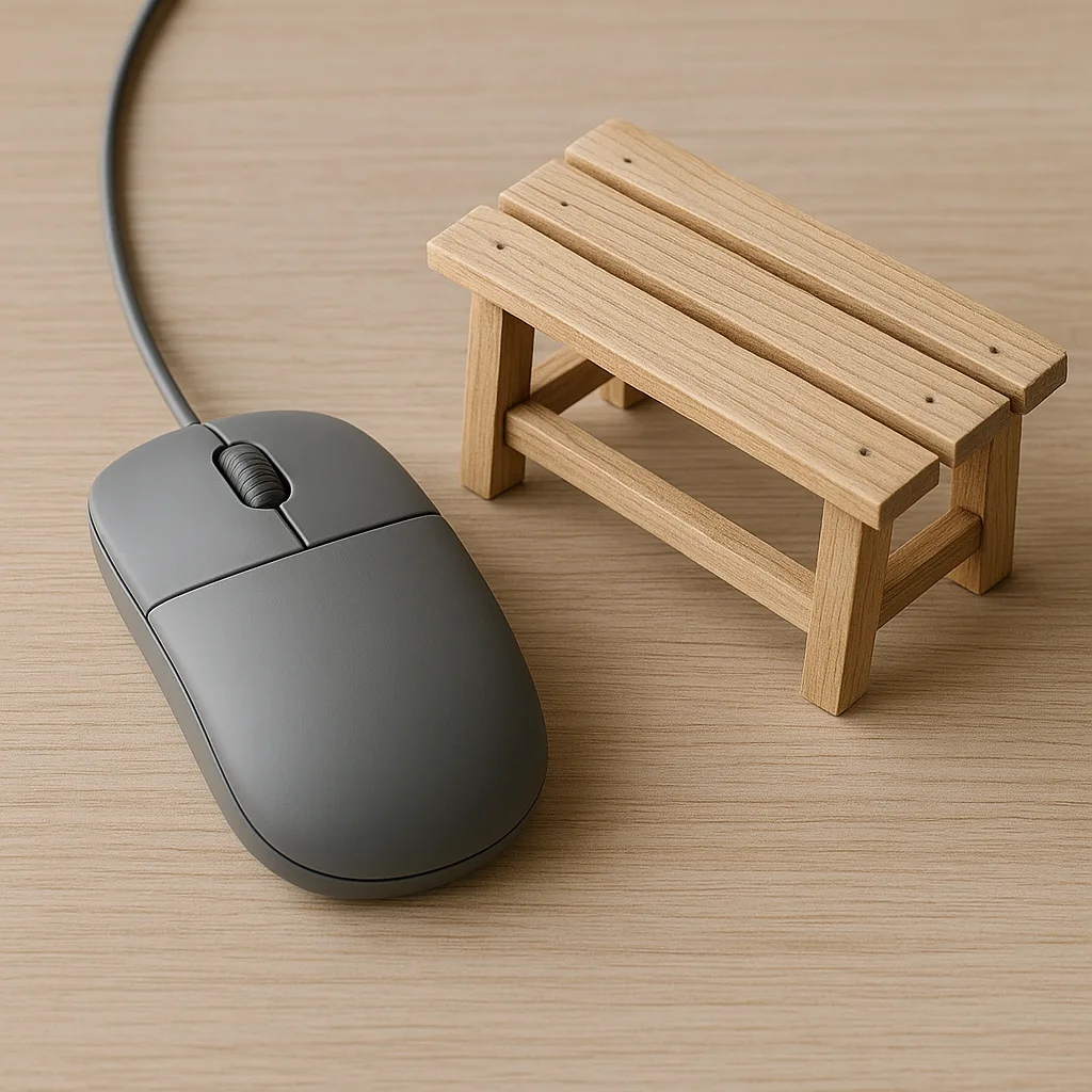 Depiction of a Gray Computer Mouse