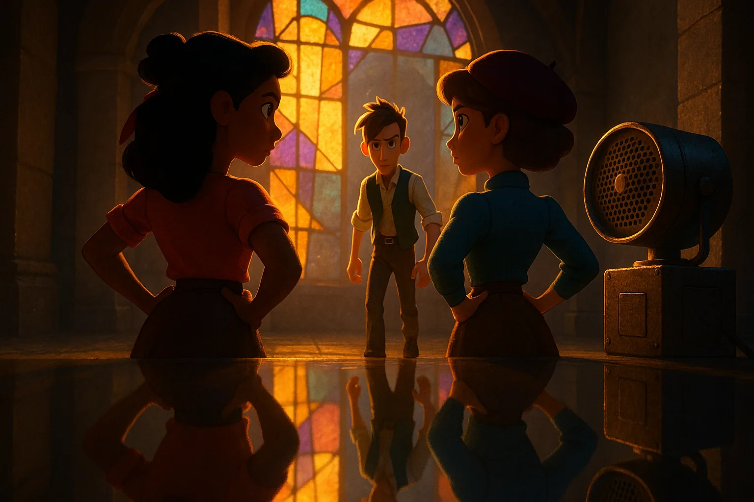 Tan-skinned Figure Rendered in Expressive Disney-Pixar Animation Style