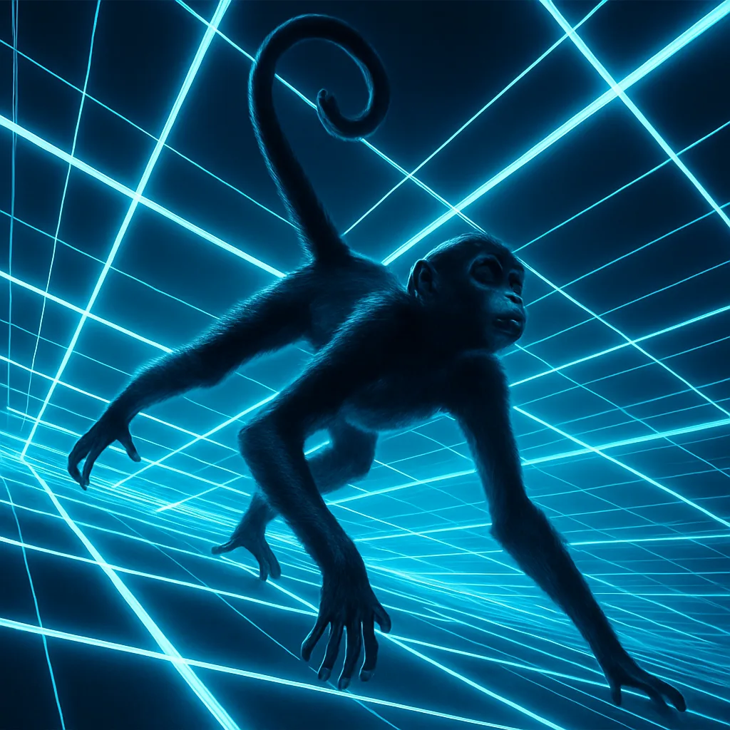 Leading Lines Within Glowing Neon Lines
