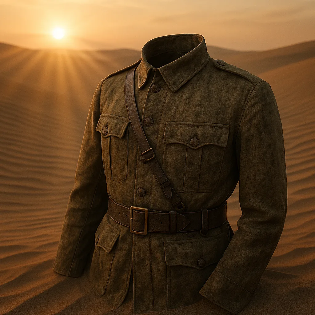 Amidst Vast Sand Dunes Rippled by Wind at Sunset