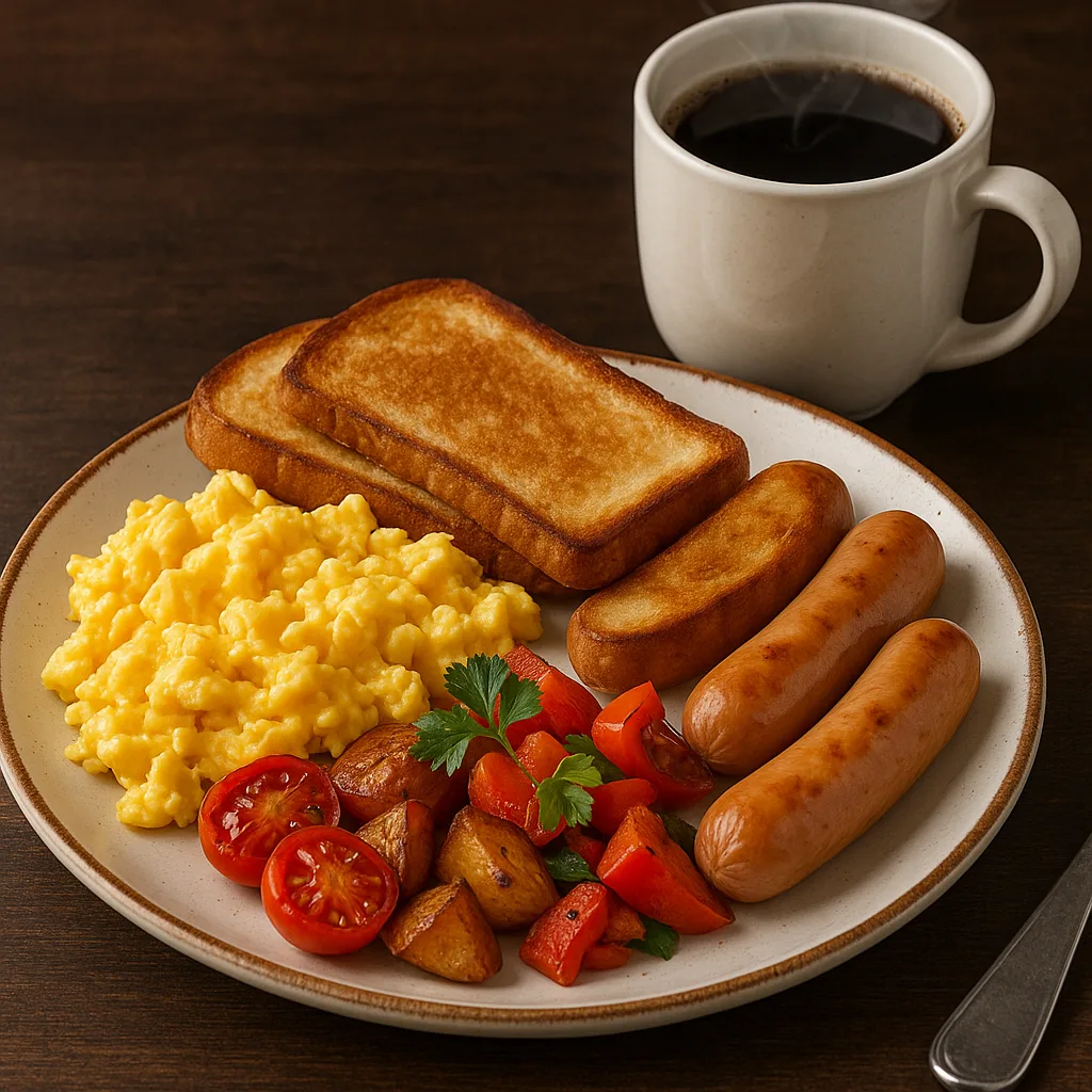 Morning Meal Featuring Fluffy Scrambled Eggs