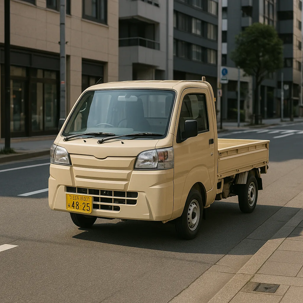 Small Beige Utility Truck