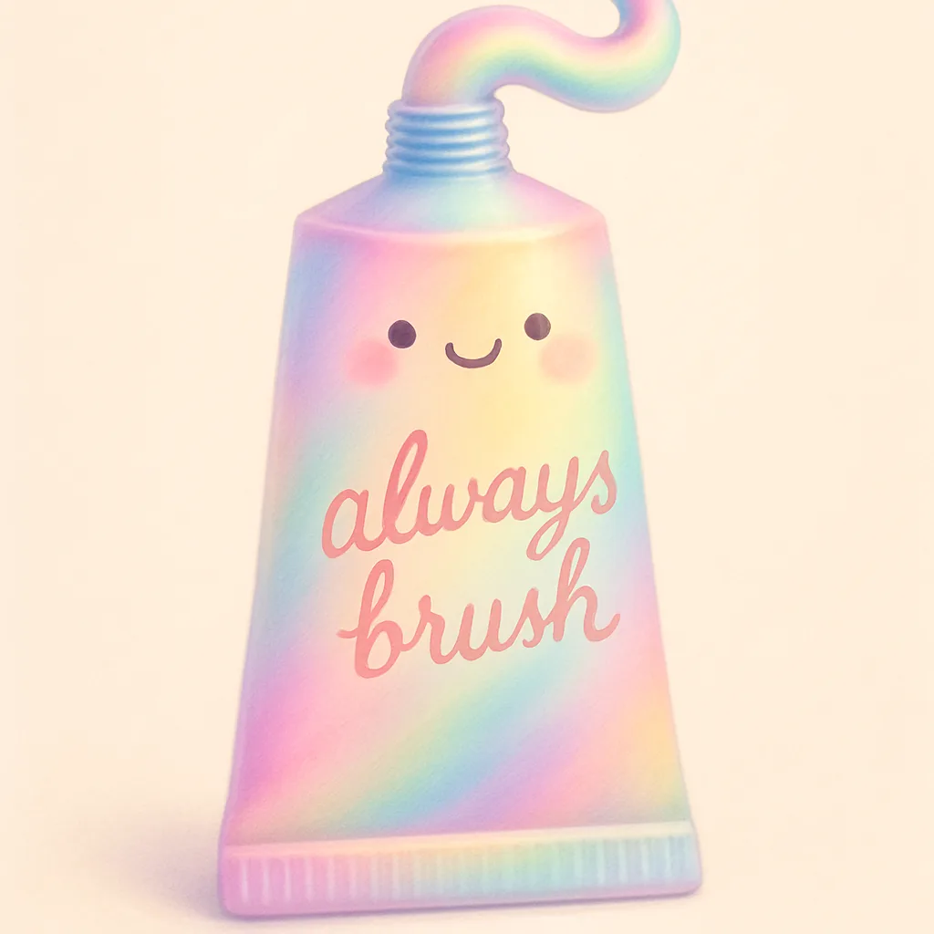 Digitally Designed Image Portraying a Joyful Toothpaste Tube Character