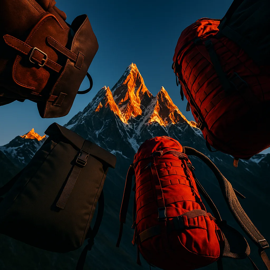 Four Distinct Backpacks—one a Vintage Full-grain Leather Rucksack