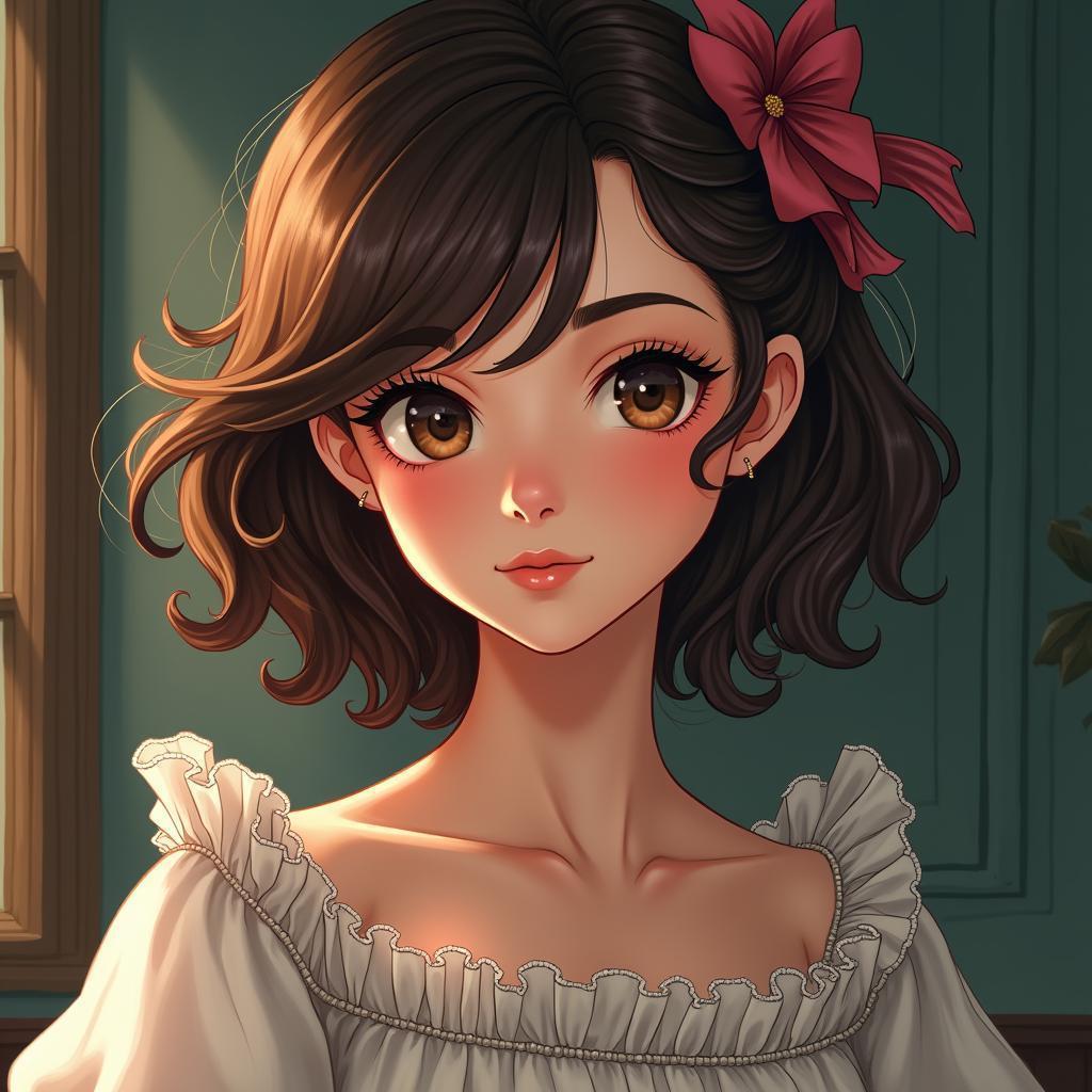 Cute Southern Belle in Moody Manga Portrait