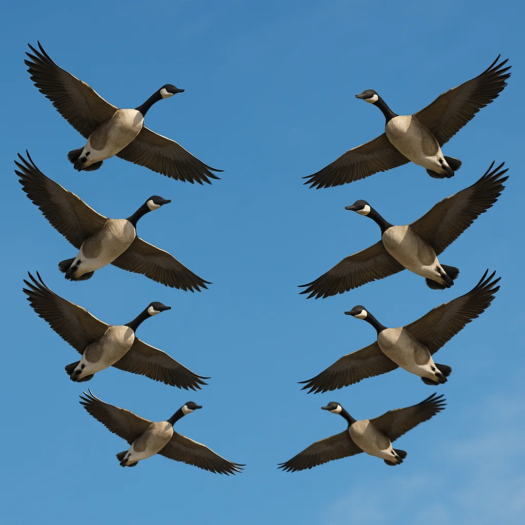 Depict Geese in Flight with Rich Detail