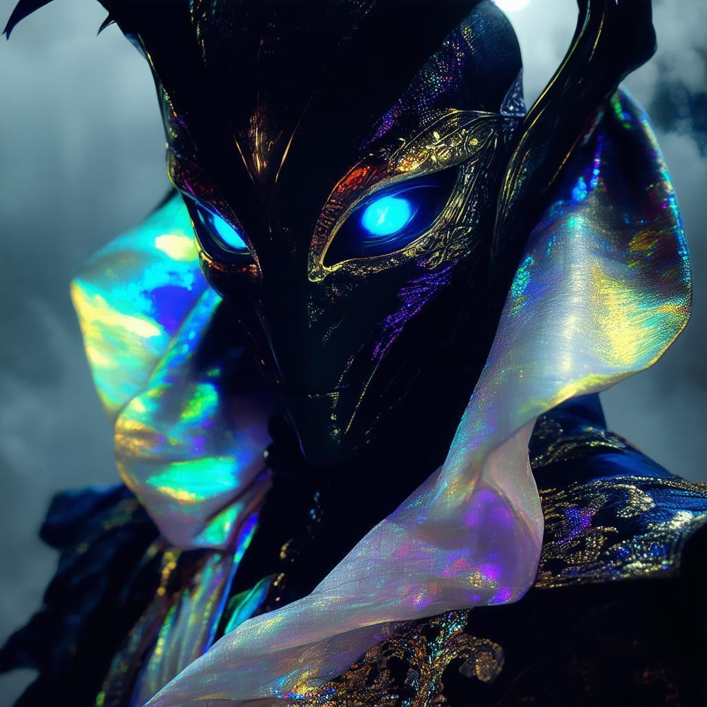 Alien Man in a Retrofuturistic Venetian Mask