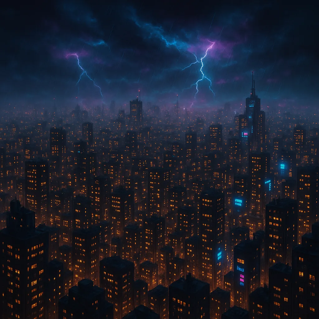 Countless Glowing Windows Illuminate