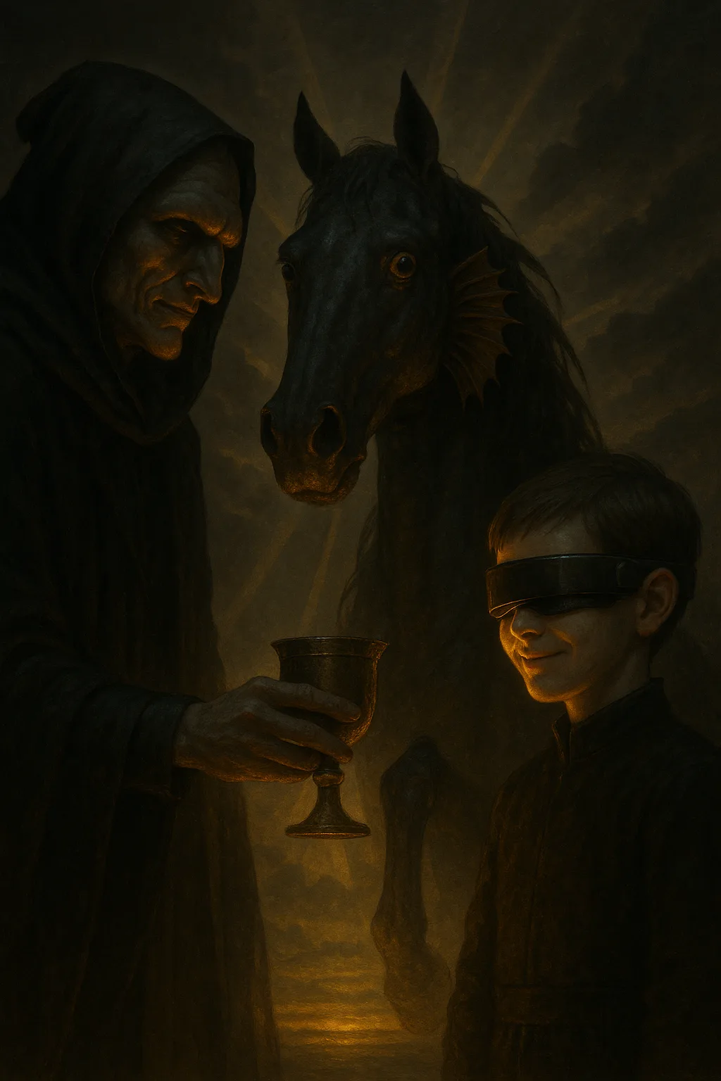 Outcast Villain with Subtle Lips Proffers a Goblet