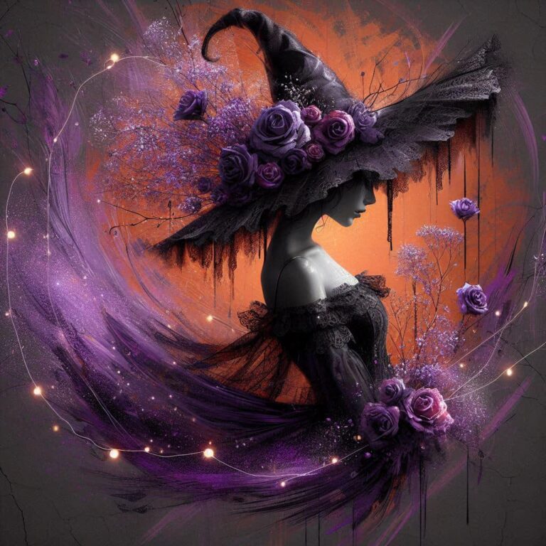 Enchanting Witch with Fluffy Wings