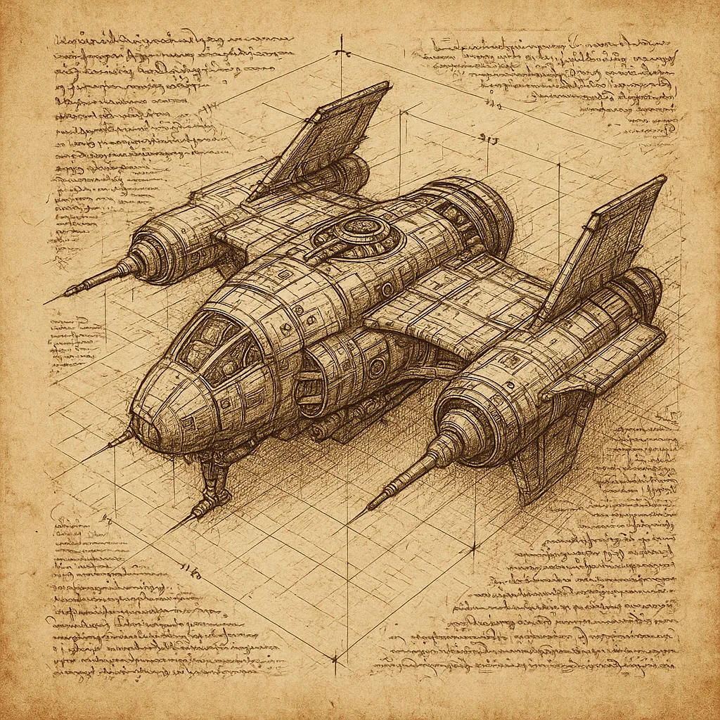 Craft an Elaborate Depiction of a Futuristic Spacecraft