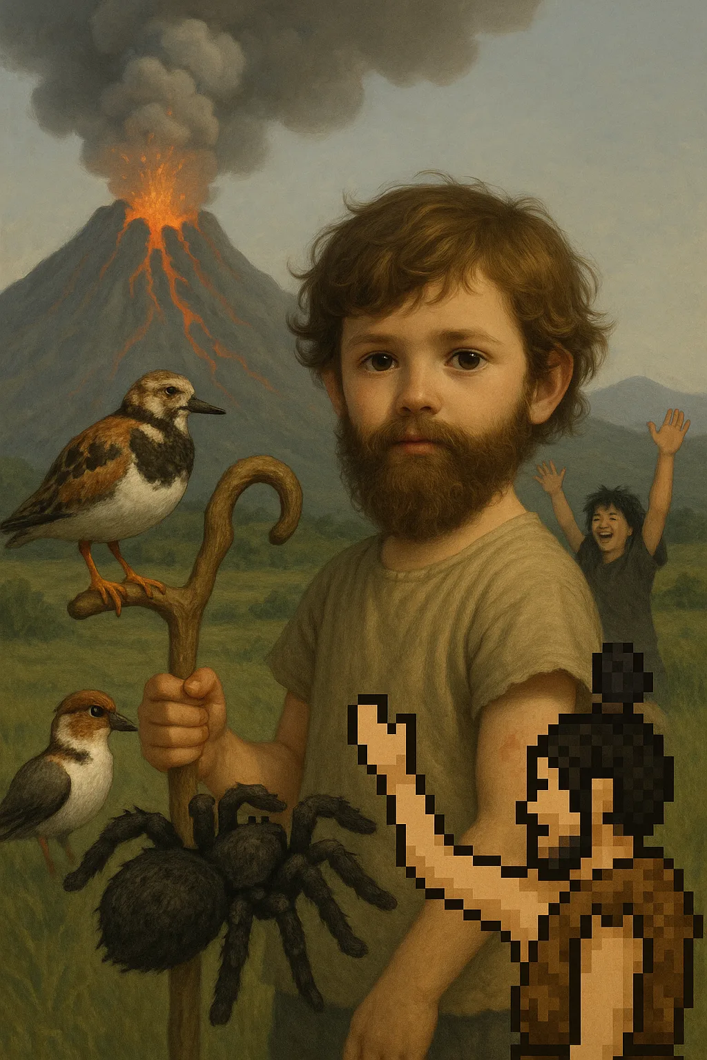Child with an Unexpectedly Full Wavy Beard