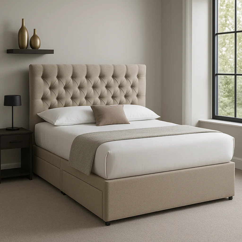 Beige Upholstered Divan