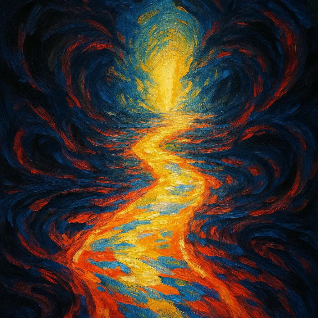 Oil Painting Depicting an Abstract Anime Environment