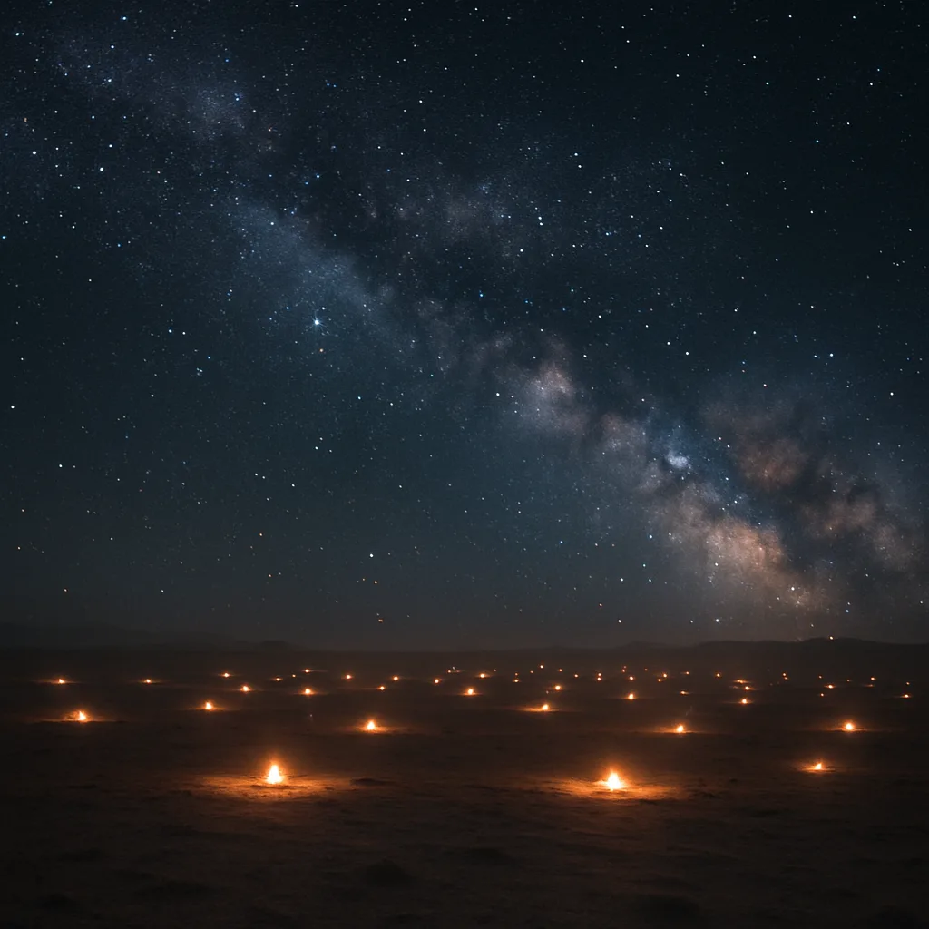 Myriad Distant Campfires Twinkle Like Fallen Stars Across a Vast