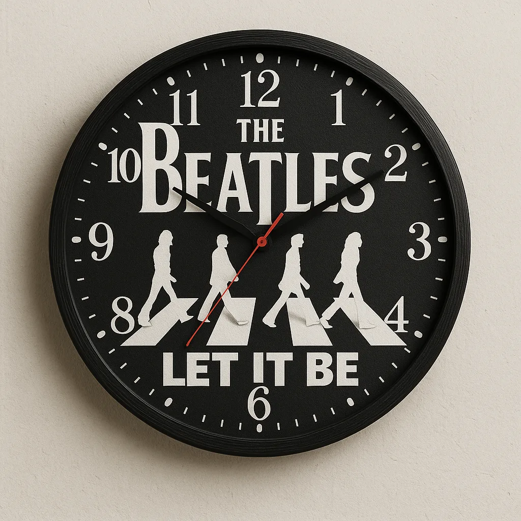 Wall-mounted Clock Featuring the Beatles Logo