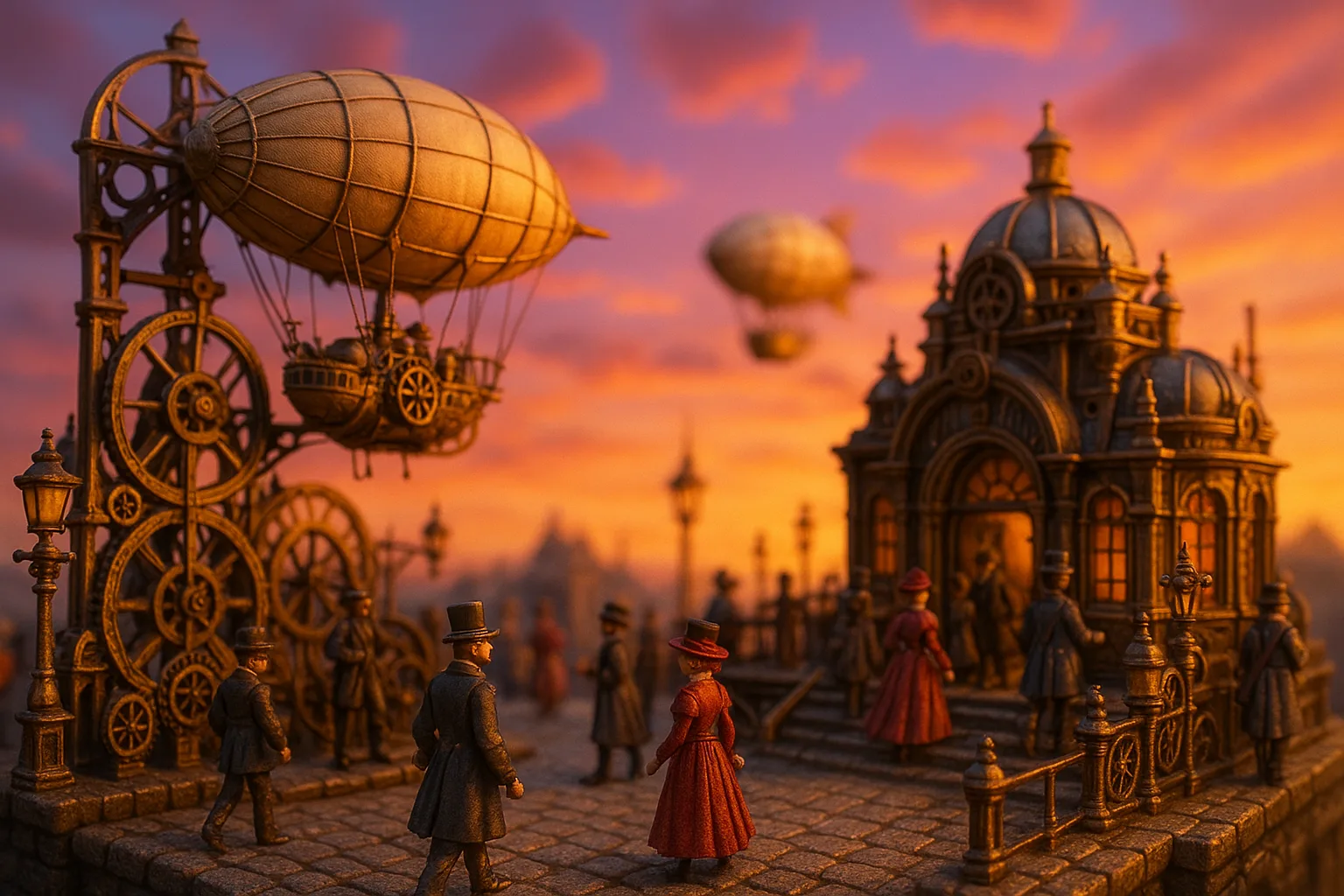 Miniature 3D Setting Displayed Through Tilt-shift Photography