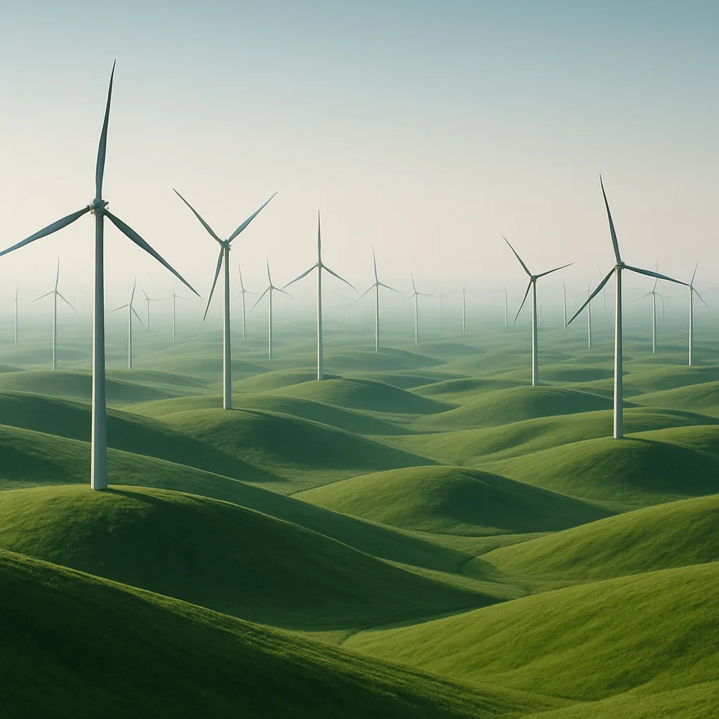 Vast Array of Slender Wind Turbines