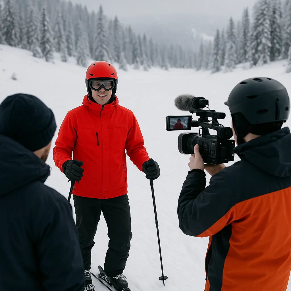 Ski Instructor in a Red Jacket
