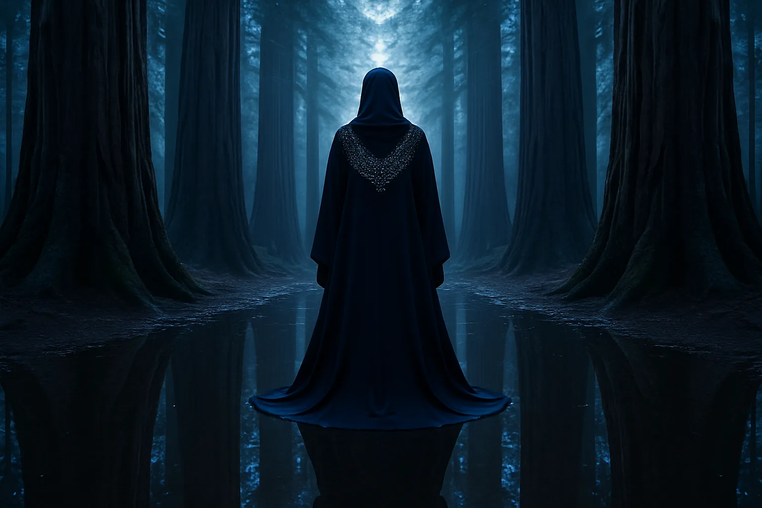 Single Deep Navy Blue Abaya