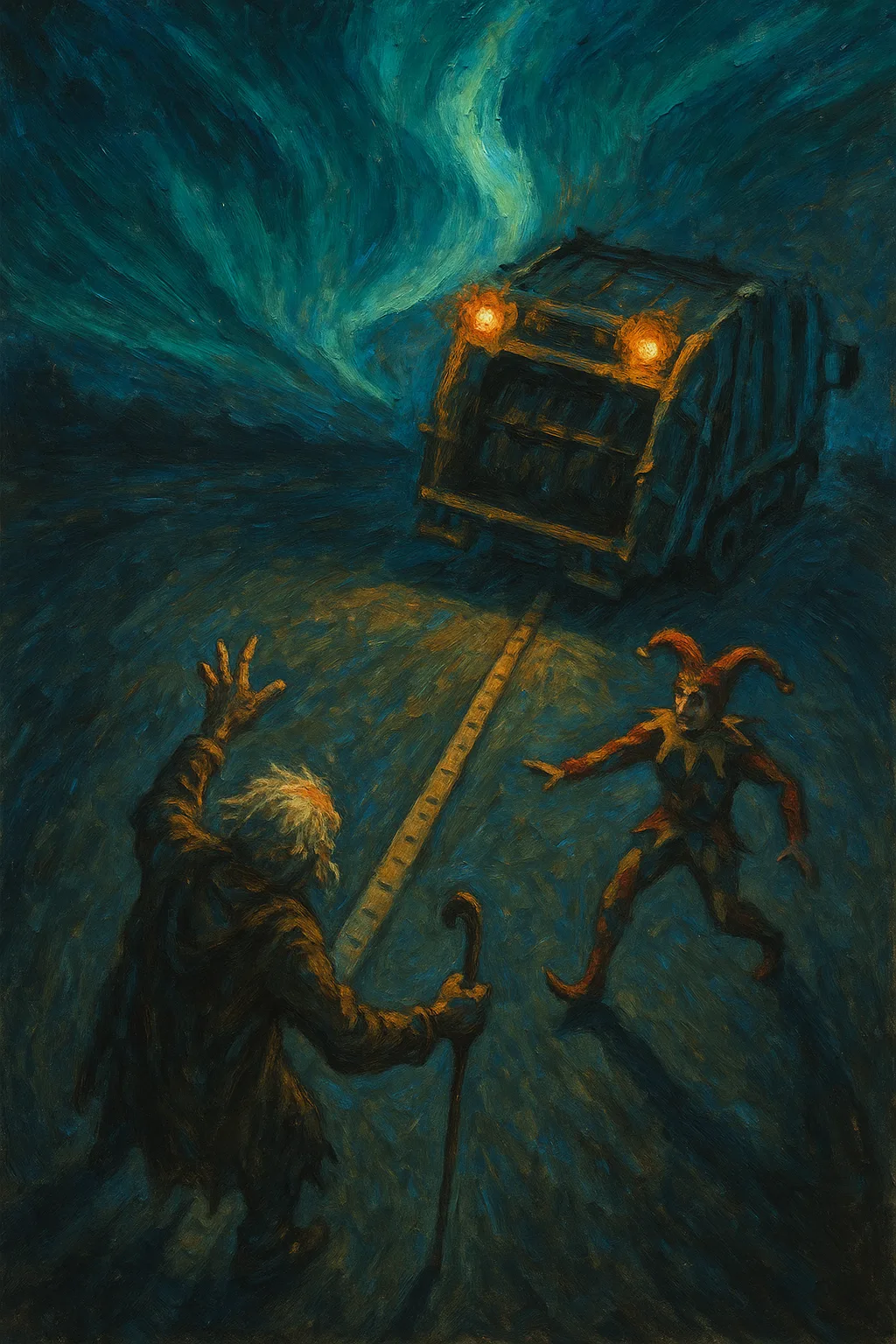 Weary Figure Dramatically Gestures