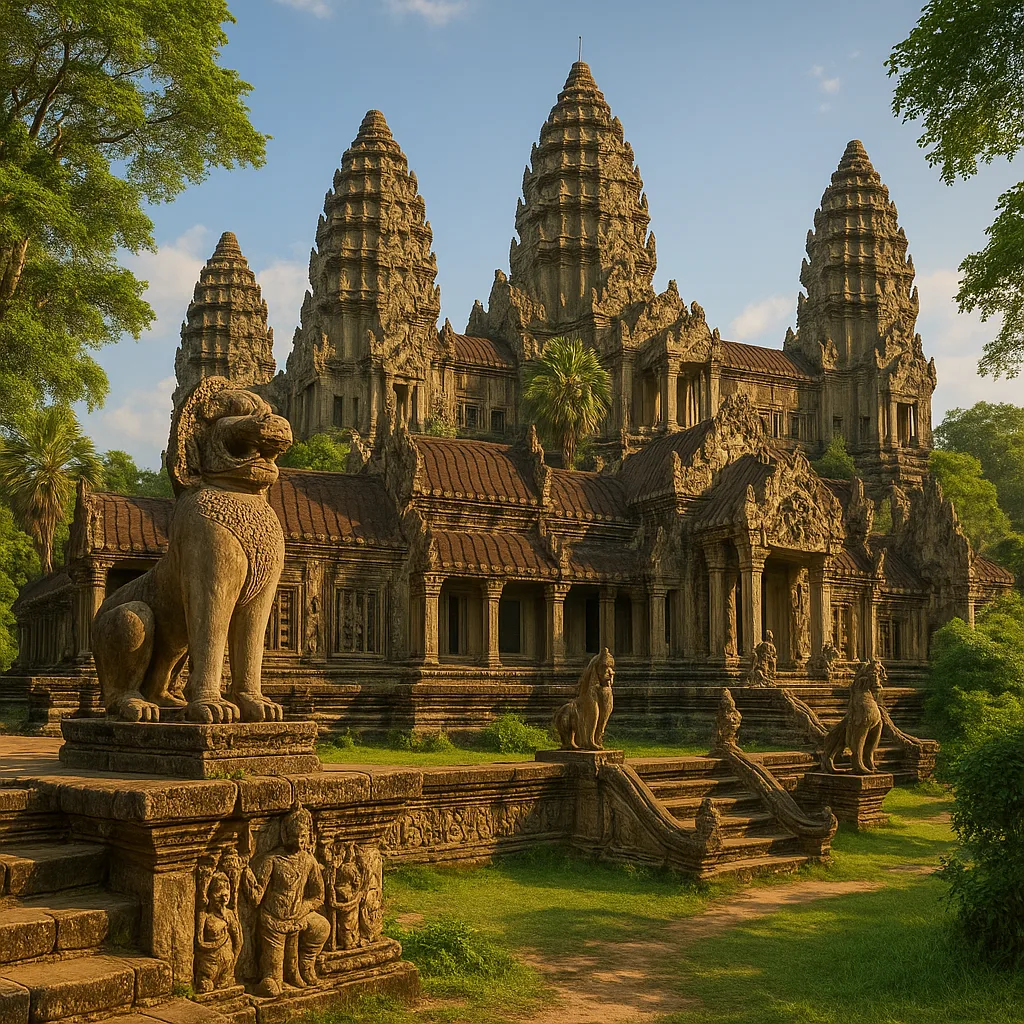 Describe Angkor Wat in Cambodia