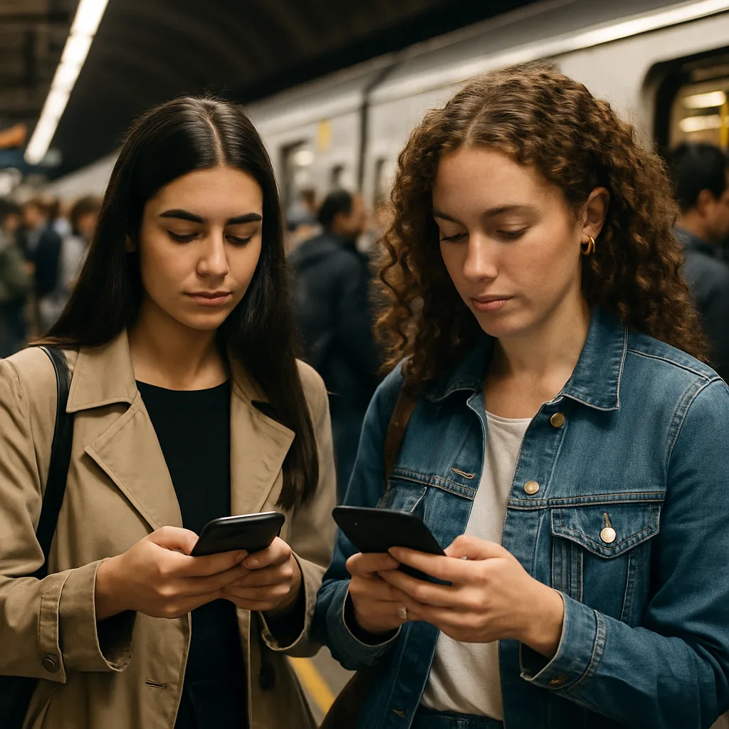 On a Busy Subway Platform