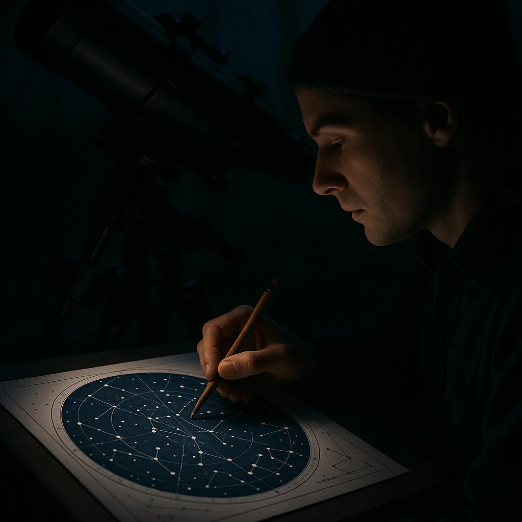 Beneath the Faint Light of a Telescope