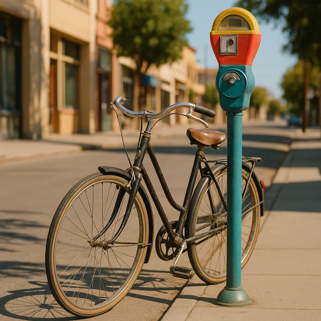 Old-fashioned Bicycle Propped