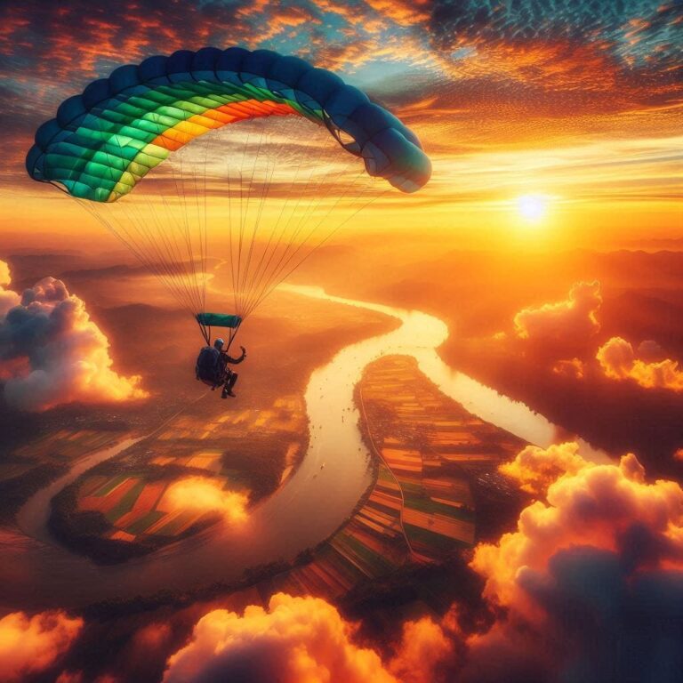 Parachute Jumper’s Sunset Sky Perspective