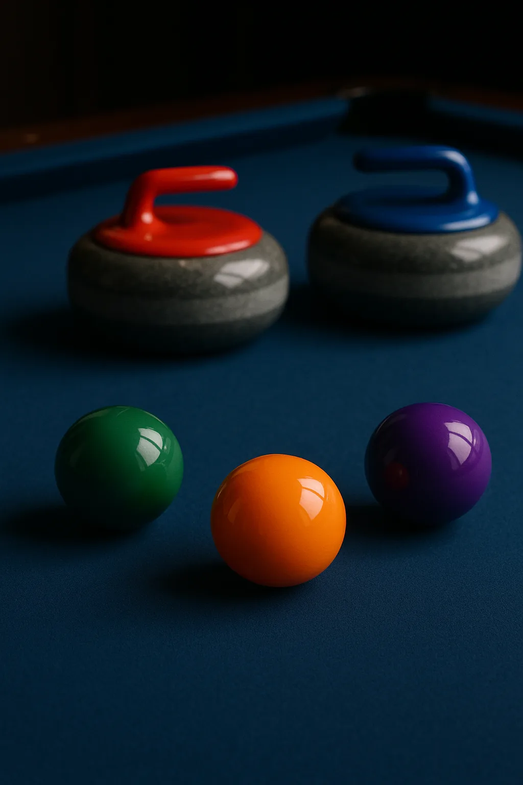 Three Gleaming Billiards Balls