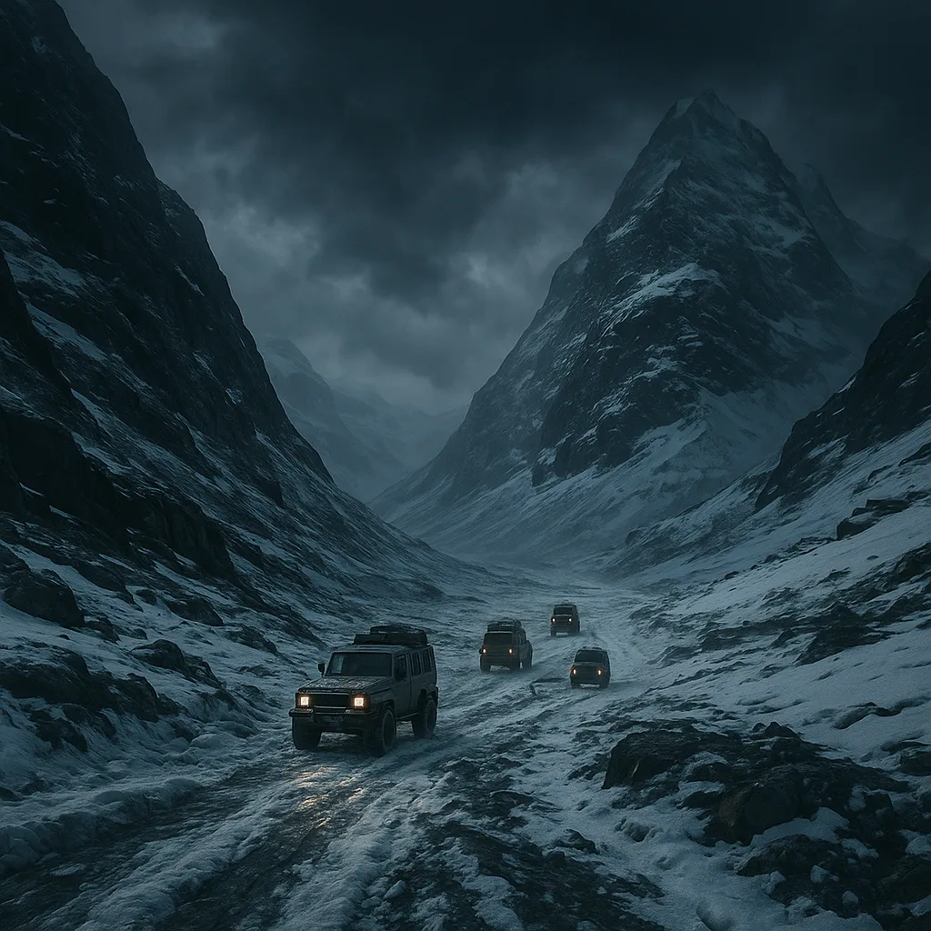 Small Convoy of Rugged Vehicles