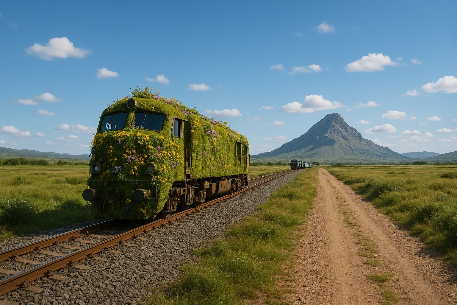 Tranquil Scene Unfolds Beneath a Vast Expanse of Blue Sky