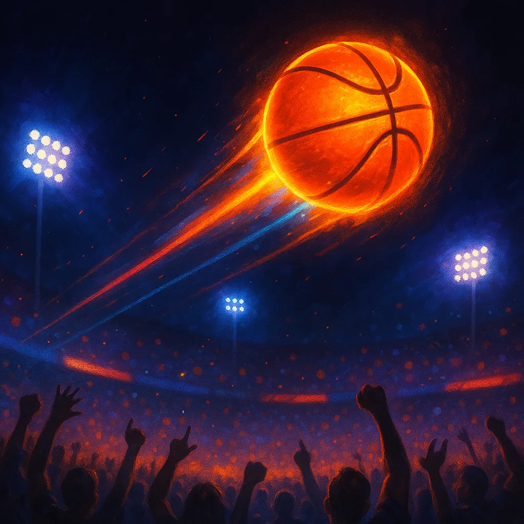 Electrifying Nighttime Moment Showcasing a Luminous Sports Ball in Motion